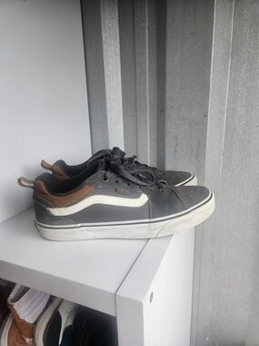 Vans Ward Low Top Sneakers Gray White Brown Mens 9.5